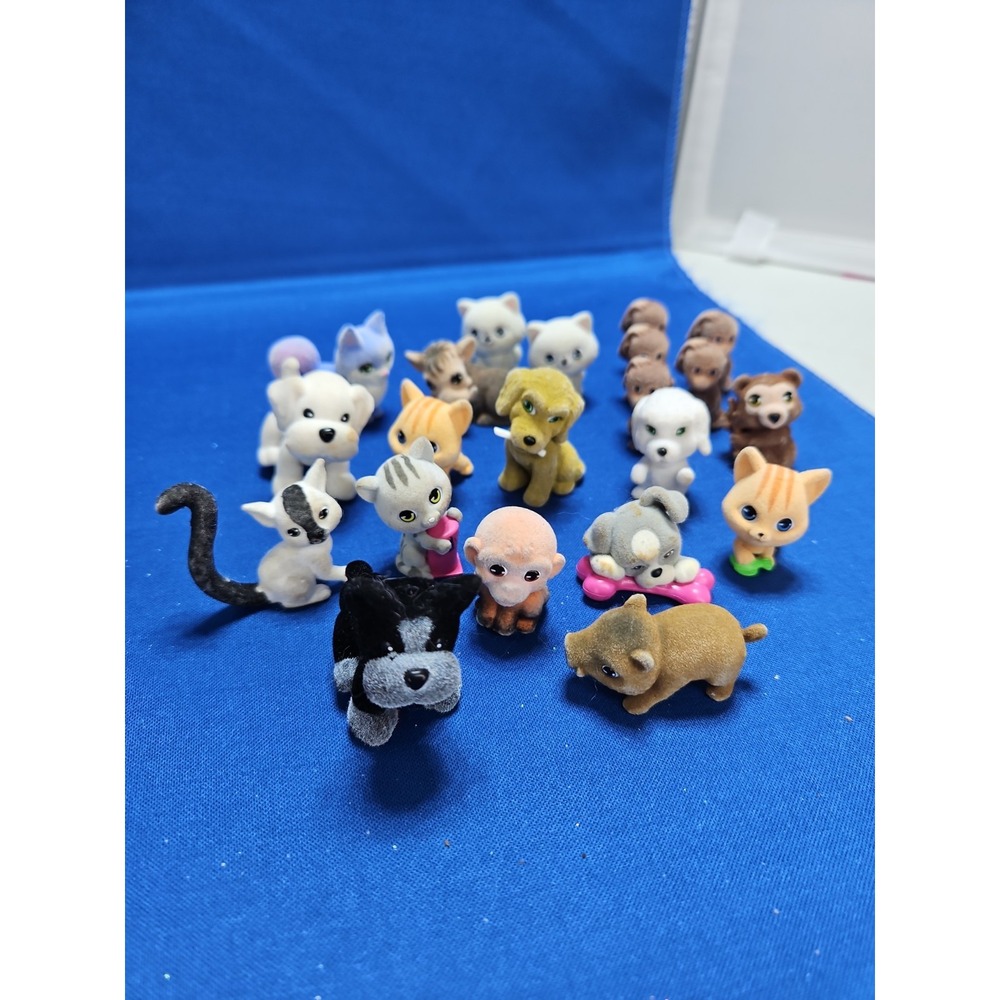 21 Puppy In My Pocket Flocked Dog Jungle In My Pocket Cats Lot Vintage